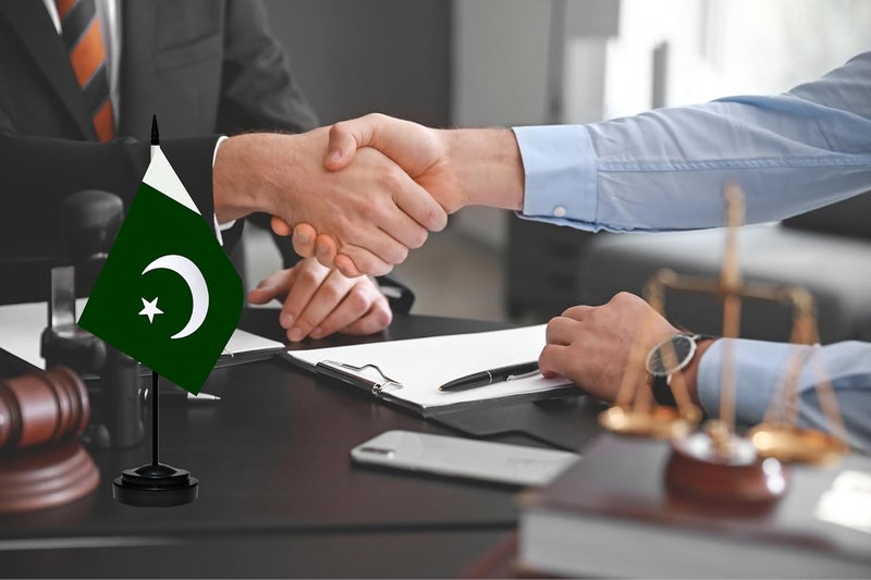 tibijoy Pakistan Pakistani Small Mini Desk Flag Set Miniature Pakistan Pakistani Table Office Flag with 13" Black Pole, Black Base, Miniature Pakistan Deluxe Desktop Flag(2 Pack) - Image 5